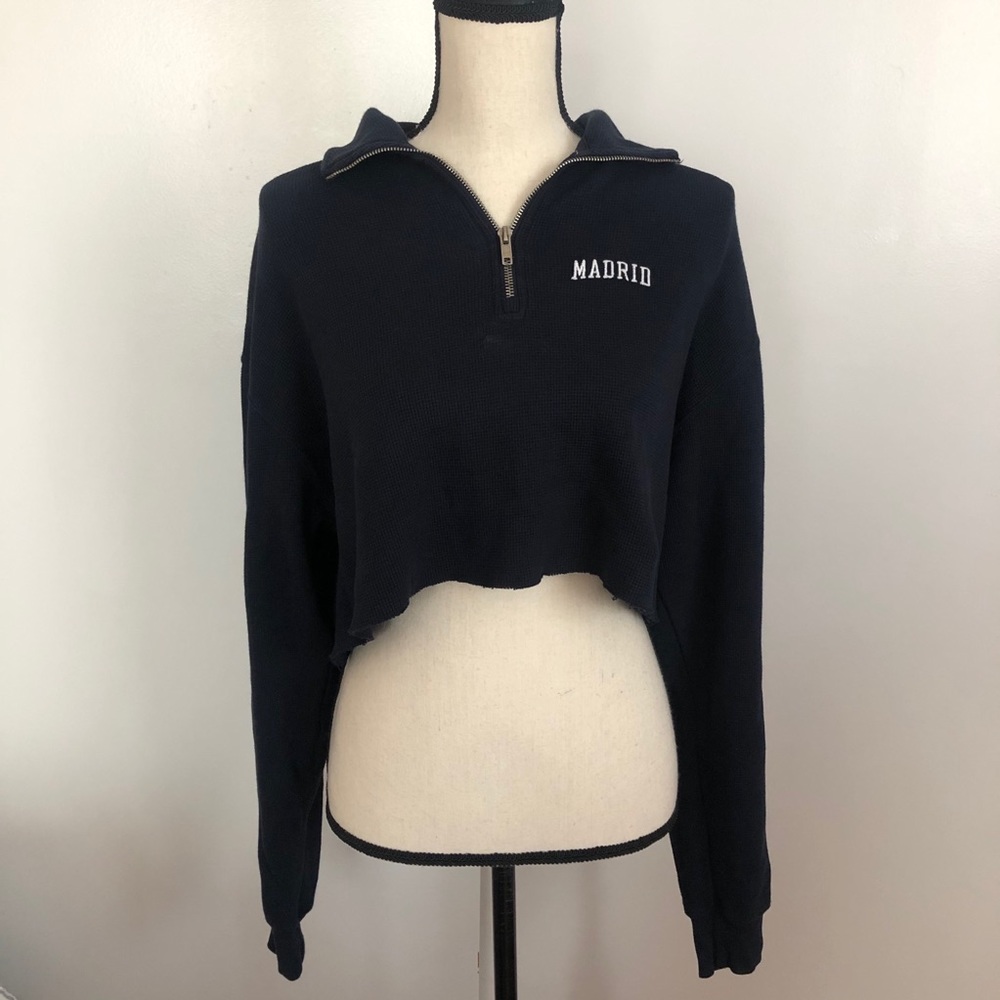 Brandy Melville MADRID cropped zip-up